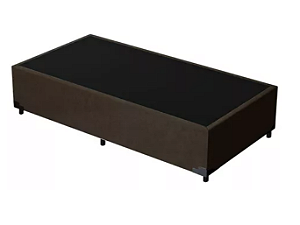 Base Cama Box Solteiro Suede 88x188 Marrom