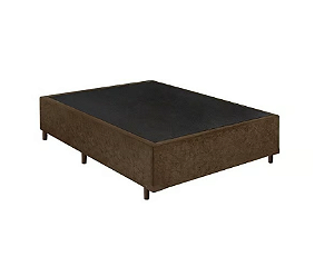 Base Cama Box Casal Suede 138x188 Marrom