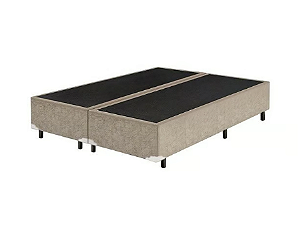 Base Cama Box Bipartido Queen Size Suede Bege 158x198