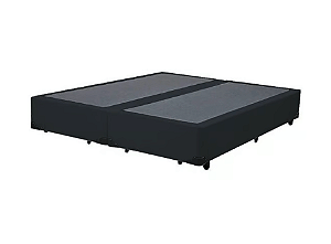 Base Cama Box Bipartido King Size Suede Preto 193x203