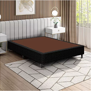 Base Box Casal Sommier Ortobom Preto 138x188x30
