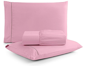 Jogo De Lençol Queen 03 Peças 400 Fios Ponto Palito Tecido Liso