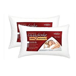 Kit 2 Travesseiros Casadinho 45x65 Fibra Macio Branco Ortobom