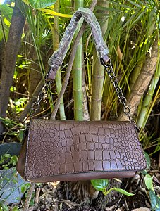 Bolsa Croco Marrom Elegance