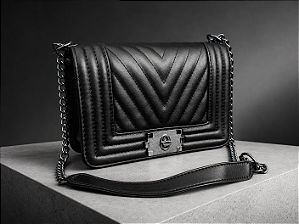 Bolsa Noir Chevron Luxe – Coleção Modern Classic