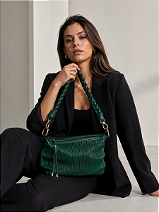 Bolsa Emerald Pleated Baguette!