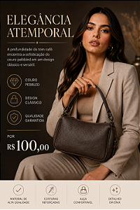 Bolsa Coffee Pebbled Classic – Coleção Heritage Luxe