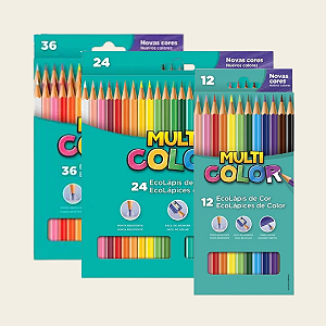 1 (UM) Lápis (UNIDADE/ AVULSO) Cores das Embalagem de 12, 24 e 36 cores - Hexagonal - Multi Color