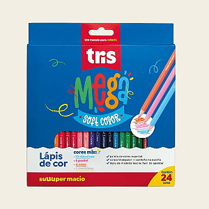 1 (UM) Lápis de Cor (UNIDADE/ AVULSO) Cores Extras 1 da Embalagem de 24 Cores - Mega Soft Color – Tris
