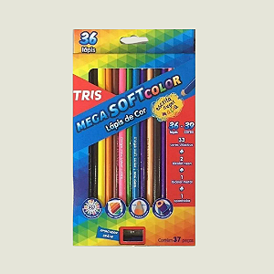1 (UM) Lápis de Cor (UNIDADE/ AVULSO) Cores Extras 2 da Embalagem de 36 Cores - Mega Soft Color – Tris