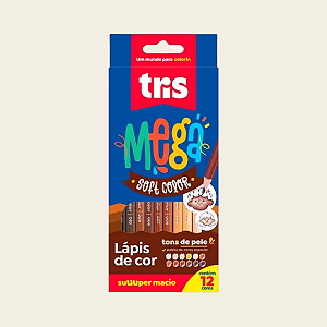 1 (UM) Lápis de Cor (UNIDADE/ AVULSO) Tons de Pele - Mega Soft Color – Tris