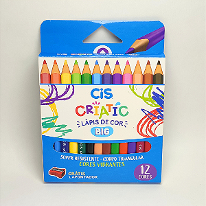 1 (UM) Lápis de Cor (UNIDADE/ AVULSO) Embalagem de 12 Cores - Criatic - BIG - CiS