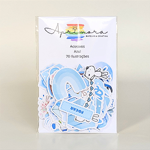 Adesivos - Azul - 70 Ilustrações diferentes