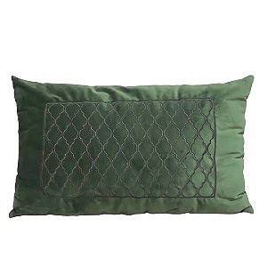 Almofada Verde Pequena em Veludo 34X50cm - Jemima Casa