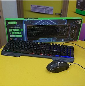 Kit teclado e mouse com fio RGB TEC-863