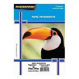 Papel Fotográfico Glossy Masterprint A4 115g 50 Folhas
