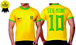 Camisa Camiseta Personalizada Masculina Brasil Copa 2022