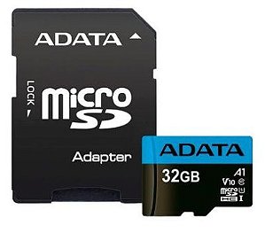Cartão de Memória Adata 32GB Classe 10 com Adaptador - AUSDH32GUICL10A1-RA1