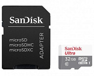 Cartão de Memória 32GB Sandisk Ultra Micro SDHC UHS-I 100MB/S SDSQUNR-032G-GN3MA