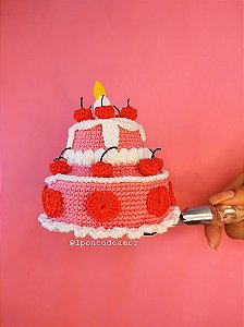 Bolo de Aniversário Vintage - Amigurumi/Pelúcia