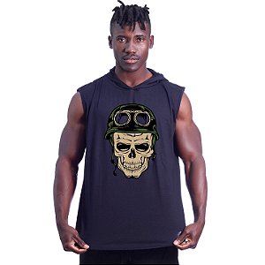 Regata Longline com Touca MXD Conceito Caveira Soldado