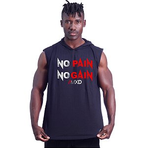 Regata Longline com Touca MXD Conceito No Pain No Gain Branco/Vermelho