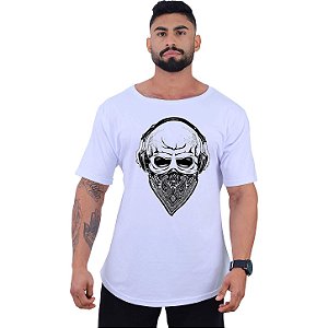 Camiseta Morcegão Masculina MXD Conceito Caveira com Bandana e Fone