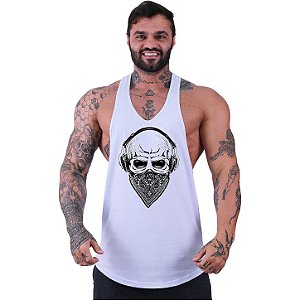 Regata Longline Super Cavada Masculina MXD Conceito Caveira Headset