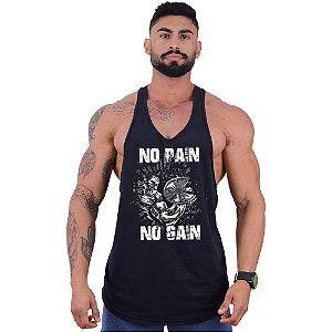 Regata Longline Super Cavada Masculina MXD Conceito No Pain No Gain Halter