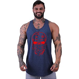 Regata Longline Masculina MXD Conceito Red Skull