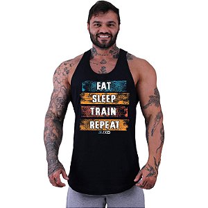 Regata Longline Masculina MXD Conceito Eat Sleep Train Repeat