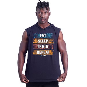 Regata Longline com Touca MXD Conceito Eat Sleep Train Repeat