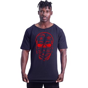 Camiseta Morcegão Masculina MXD Conceito Crânio Vermelho