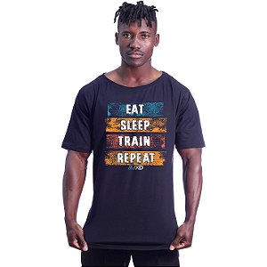 Camiseta Morcegão Masculina MXD Conceito Eat Sleep Train Repeat