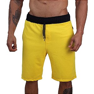 Bermuda Masculina Moletom MXD Conceito Amarelo Ouro Liso