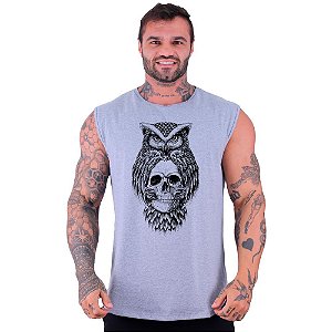 Regata Machão Longline Sem Manga MXD Conceito Caveira Coruja