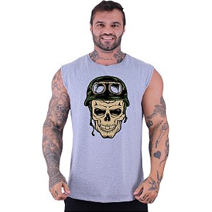 Regata Machão Longline Sem Manga MXD Conceito Caveira Soldado