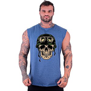 Regata Machão Longline Sem Manga MXD Conceito Caveira Soldado