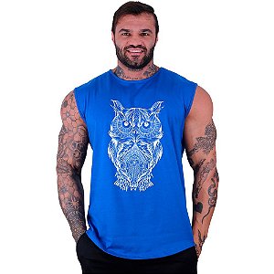 Regata Machão Longline Sem Manga MXD Conceito Coruja Mosaico