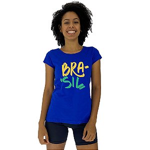 Camiseta Babylook Feminina MXD Conceito Brasil Pincelado