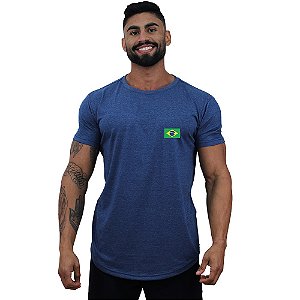 Camiseta Longline Masculina MXD Conceito Bandeira do Brasil