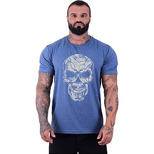 Camiseta Tradicional Manga Curta MXD Conceito Caveira Estilhaços