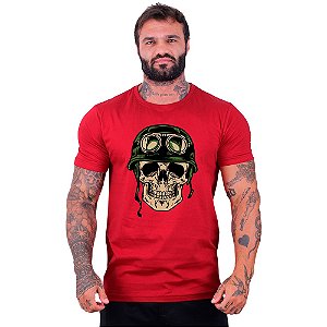 Camiseta Tradicional Masculina Manga Curta MXD Conceito Caveira Recruta