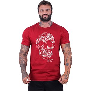 Camiseta Tradicional Masculina MXD Conceito Estampa Lateral Caveira Liquida