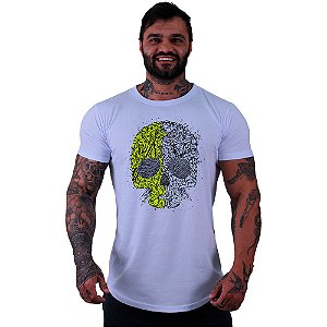 Camiseta Longline Manga Curta MXD Conceito Caveira Mexicana
