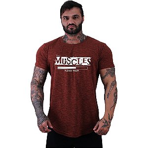 Camiseta Longline Manga Curta MXD Conceito Muscles Please Wait