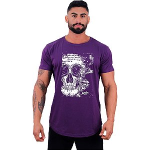 Camiseta Longline Manga Curta MXD Conceito Scribbled Skull