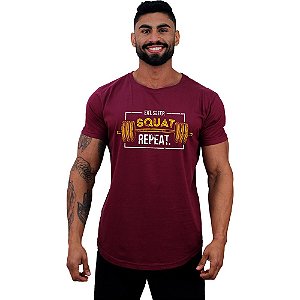Camiseta Longline Manga Curta MXD Conceito Squat Repeat
