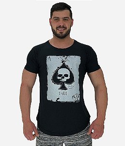 Camiseta Longline Masculina Manga Curta MXD Conceito Dark Skull