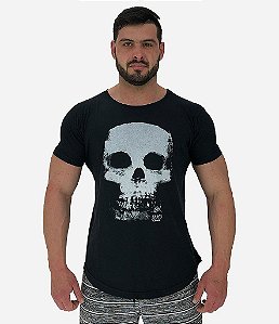 Camiseta Longline Masculina Manga Curta MXD Conceito Skull X-Ray
